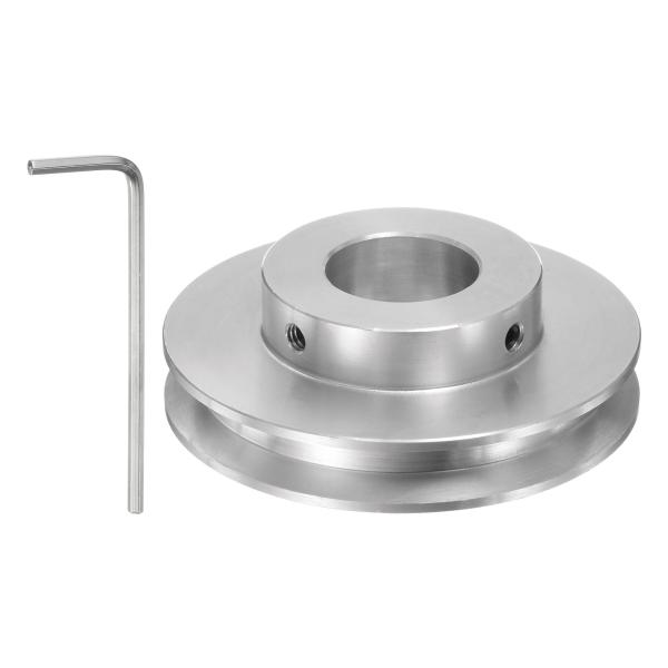 uxcell 単溝プーリー アルミニウム合金 六角レンチ付き ボール盤用 6mm PU丸ベルト用 固定ボア18mm 外径60mm