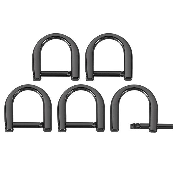 uxcell Dリングねじ込みシャックル 5個セット 0.35インチ 亜鉛合金 ホースシューU字型Dリングバックル 財布 DIYレザークラフト キーチ