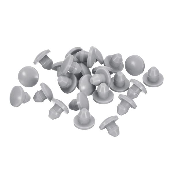 uxcell 25個 シリコンプラグ 3.5-4mm 穴に適したラバーラウンドスナップインロッキングホールプラグ金属チューブ用防水ホールプラグ グレー