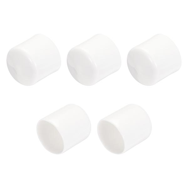 uxcell 5個入り ゴムエンドキャップ 29mm内径 ビニール製ラウンドチューブボルトキャップカバースクリュースレッドプロテクターホワイト