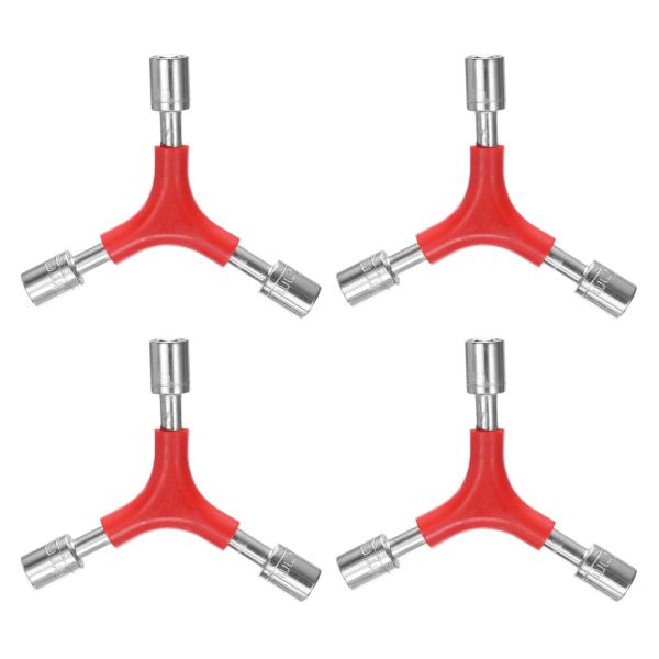 uxcell 4個セット Y字型3方向レンチ 8mm 9mm 10mm Y型内六角スパナ クロムメッキ ポータブル 自転車 トルクスパナ Yソケットレ