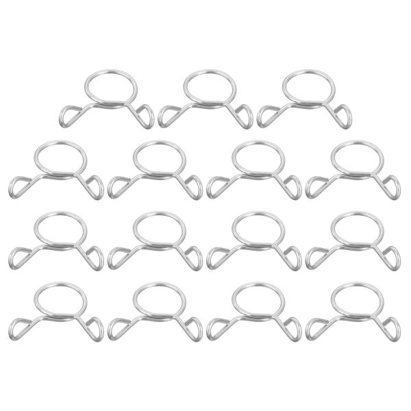 uxcell 15個の燃料ラインホースチューブ用スプリングクリップ 9.5mm内径304ステンレス鋼ウォーターパイプスプリングクリップクランプ オート