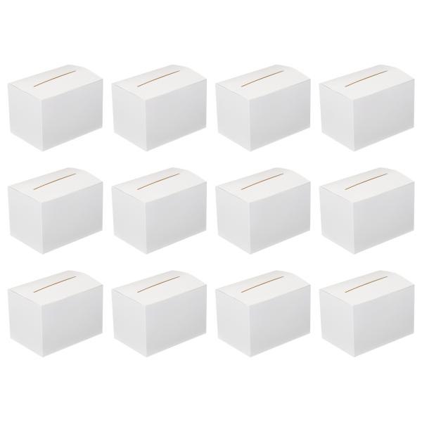 PATIKIL ダンボール提案ボックス 12個 6.5x4.5x4.5インチ ボール投票箱 取り外し可能なヘッダーボード付き ホワイト