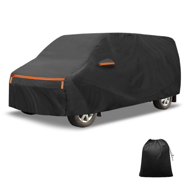 xAUTOHAUx三菱デリカD5用カーカバー アルミフィルム スパンレース綿（裏起毛)アウトドアフルカーカバー ドアジッパー付き
