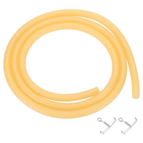 PATIKIL 1m 天然ラテックスゴムチューブ 5mm 内径8mm 外径 スリング ショット用ラバーチューブ ホースクランプ付き ホースチューブ