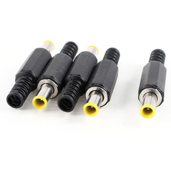 uxcell DCコネクタ DC電源コネクタ オスジャック コネクタアダプタ 5mm x 1mm x 9mm 5個入り