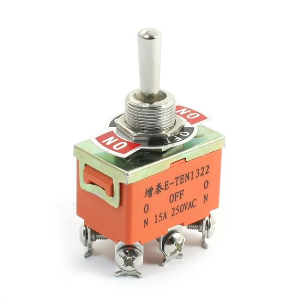 uxcell パネル マウンティング DPDT ON-OFF-ON 3ポジション ラッチング トグルスイッチAC 250V 15A