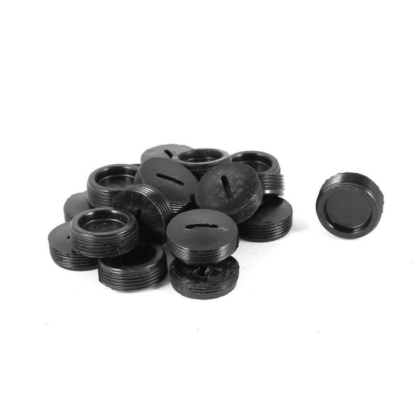 uxcell カーボンブラシのキャップ スロットトップ ブラック プラスチック素材 20個入り