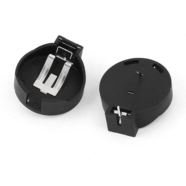 uxcell ボタン電池ホルダー ボタン電池ソケット リチウムボタン電池ホルダーケース ブラック 2個 CR2450 LIR2450用