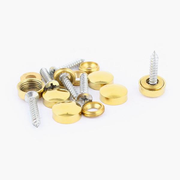 【本商品は海外出荷】お届けは通常20-30日を頂いております。製品名：スクリュー釘ミラー;カラー：真鍮トーン材質：真鍮、ネジサイズ：20 x 3mm（L * Dの）各キャップサイズ：12 x 4mm（D * T）重量：20gパッケージ：6 ...