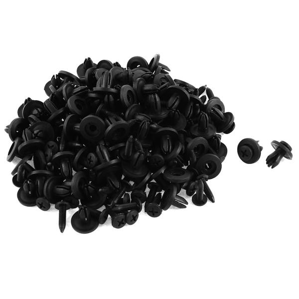 uxcell トリムクリップ リベット ドアトリム プラスチック ブラック モールディングクリップ 100個入り