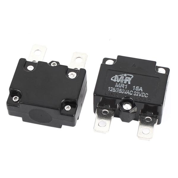 uxcell サーキットブレーカ　回路遮断器　過負荷保護　電気機器　AC 125V/250V 15A NC　2個入り