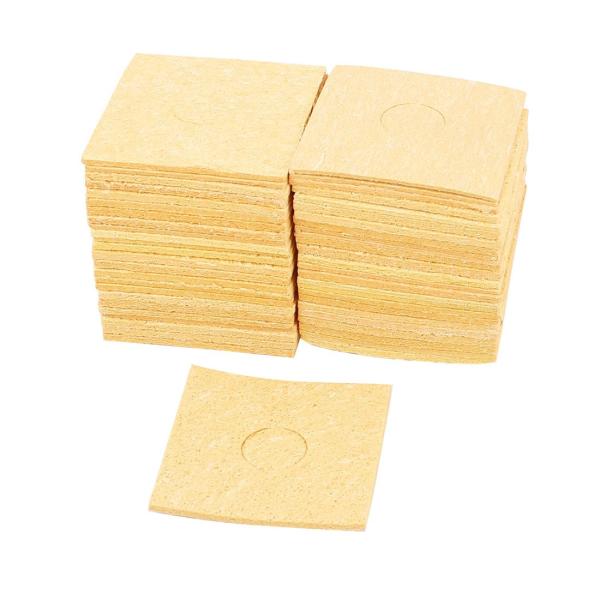 【本商品は海外出荷】お届けは通常20-30日を頂いております。製品名：はんだごて洗浄スポンジ;材質：スポンジサイズ：60mm x 60mm x 3mm（L * W * T）カラー：イエロー重量：187gパッケージ内容：はんだごてスポンジ50個入り