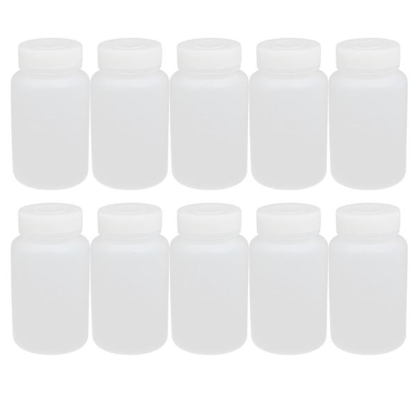 uxcell プラスチックボトル ストレージボトルコンテナ PE素材 容量250ml ホワイト 10枚入り