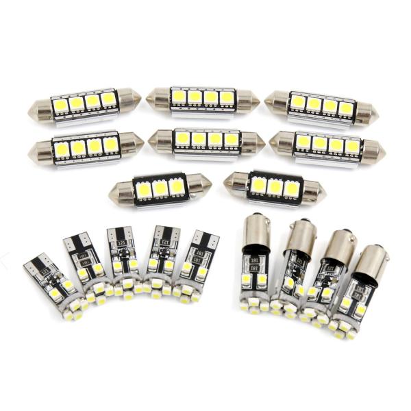 uxcell ledルームランプ ドームマップライト ステップ 車内灯 アウディA4 / S4（B5） 白色LEDパッケージ 17個入り DC 12V