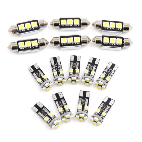 uxcell ledルームランプ ドームマップライト ステップ 車内灯 アウディQ5 (8R) 白色LEDパッケージ 15個入り DC 12V