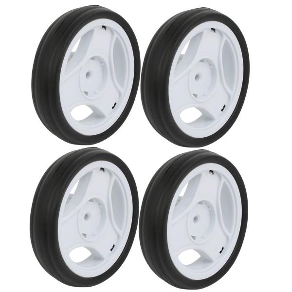 uxcell ホイール プラスチック製ホワイト タイヤ 115mm径 6x22mm 四個入り