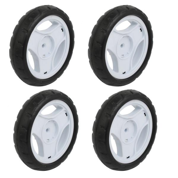 uxcell ホイール プラスチック製ホワイト タイヤ 125mm径 6x22mm 4個入り