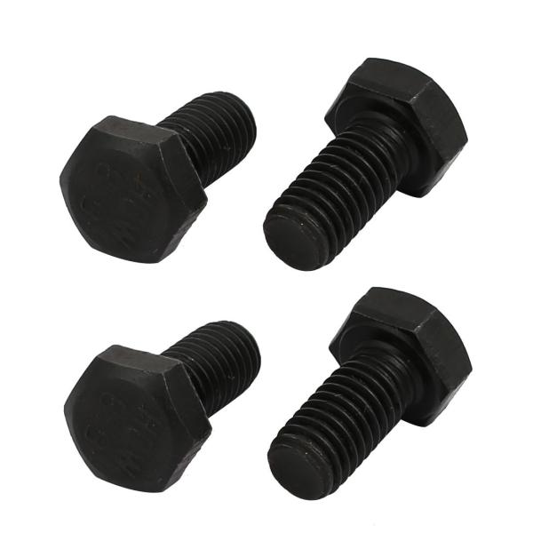 uxcell 六角ヘッド 六角ボルト 全ねじ 左ねじ サイズM5x10mm 炭素鋼製 ブラック 4本入