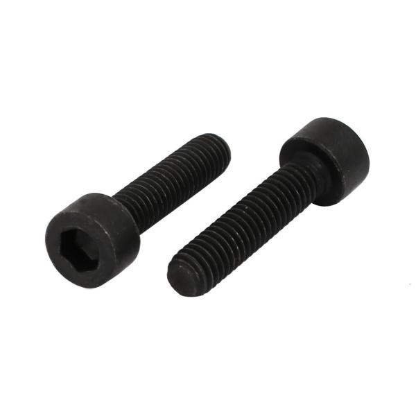uxcell 六角ヘッド 六角ボルト 全ねじ 左ねじ サイズM6x25mm 8.8グレード 炭素鋼製 ブラック 2本入