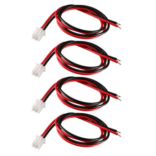 uxcell ターミナルコネクタワイヤケーブル 2.54mmピッチ オス 2P 長さ30cm 22 AWG SM 2ピンプラグ 4個入り