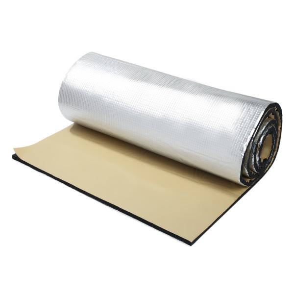 uxcell 断熱マット 車用 熱反射 吸音 遮音防音材料 10mm 絶縁 アルミ箔 ノイズダンパー 200x50cm シルバートーン
