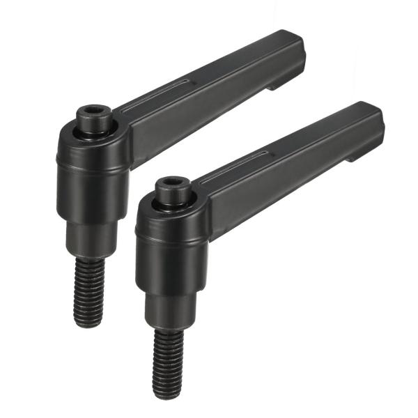 uxcell クランプハンドル 調整可能 押しボタン ラチェットレベル M6 x 16mm オスネジスタッド 2枚入り