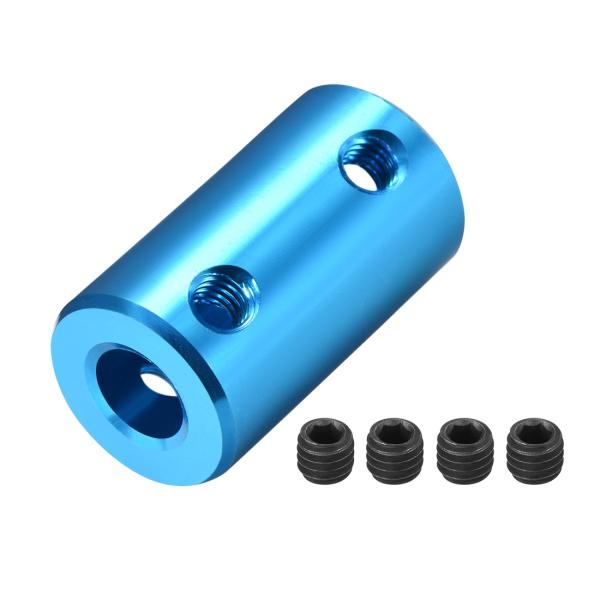uxcell リジッドシャフトカプラ M4スキュー アルミ合金製 ブルー 6.35mm―6.35mmコネクション径 L25xD14
