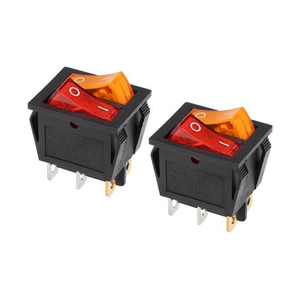 uxcell ダブルポジションボートロッカースイッチ オン/オフAC 250V / 15A 125V / 20A 220V ボートカーマリン用 2個