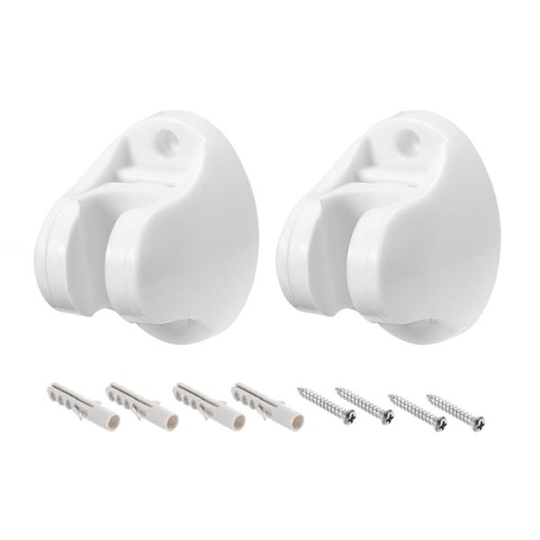 uxcell ABSシャワーヘッドホルダー 調整可能シャワーフック ハンドヘルドシャワーブラケット 70x50x56mm ホワイト 2個