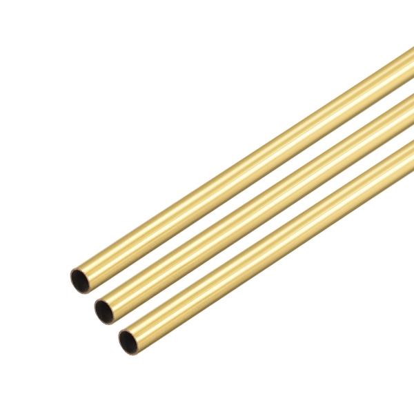 uxcell 真鍮丸管?0.2 mm壁厚さ?シームレスストレートパイプチューブ 2.5mm 外径 x 0.2mm壁厚,3個