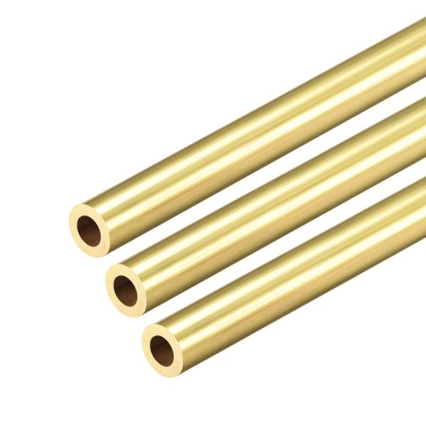 uxcell 真鍮丸管 300 mm長さ 1.5 mm壁厚さ シームレスストレートパイプチューブ 7mm外径 x 1.5mm壁厚,3個