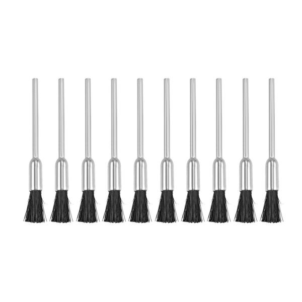 uxcell バフ研磨ブラシ ミニ ナイロン 5mm x 9mm 2.35mmアーバー ロータリーツール ポリッシング ブラック 10個入り