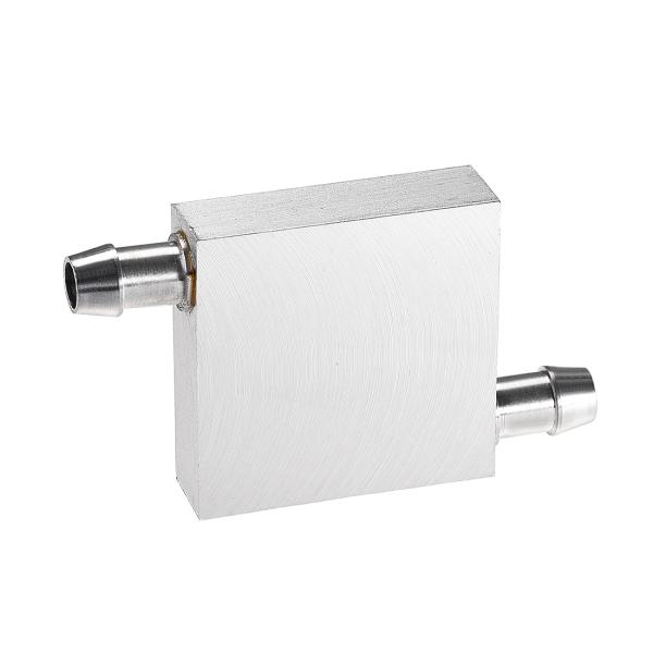 uxcell アルミ水冷ブロック 40x40mm ポリッシュヒートシンク 両側にノズル付き PCコンピュータ用 CPUグラフィックラジエーター