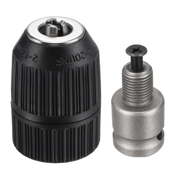 【本商品は海外出荷】お届けは通常20-30日を頂いております。[サイズ] - クランプ範囲: 2-13 mm、取り付けネジ: 12.7mm-20UNF、12.7mmスクエアソケットアダプター[チャックタイプ] - キーレスドリルチャックは、...