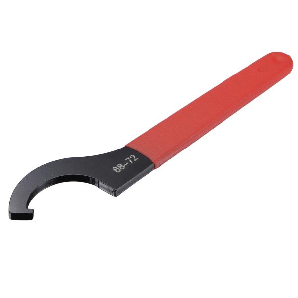 uxcell フックレンチスパナ コレットチャック 68-72mmラウンドナット用 レッドの滑り止めハンドル付き ドロップ鍛造炭素鋼