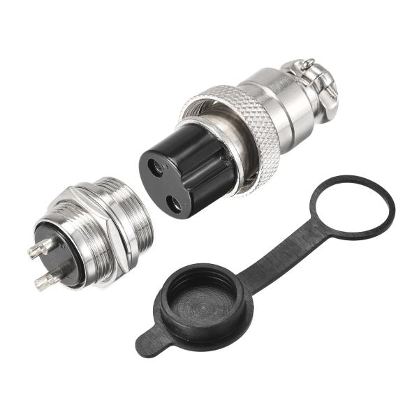 真空管　端子　セット uxcell 航空コネクタセット 20mm 2 端子 10A 250V GX20 防水 オスメス