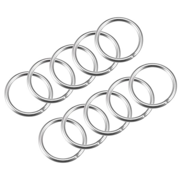 uxcell 溶接Oリング 304ステンレス鋼 外径40mm 厚さ4mm ラウンド シルバートーン 15個入り
