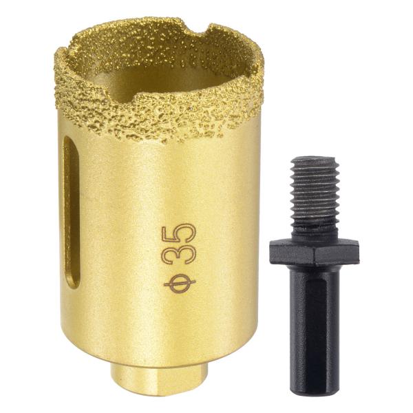 【本商品は海外出荷】お届けは通常20-30日を頂いております。コアドリルビット：ドリル径：35 mm; 作業深度（最大）: 51 mm; メスねじサイズ：M10 x 1.5. M10アングルグラインダーに使用され、操作が簡単です。ろう付けさ...