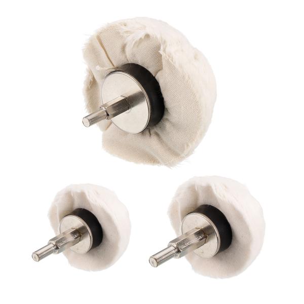 uxcell 綿バフホイールセット 回転工具用 直径90 mm/68 mm/53 mmキノコ形 6.4 mmシャンク研磨ホイール付き