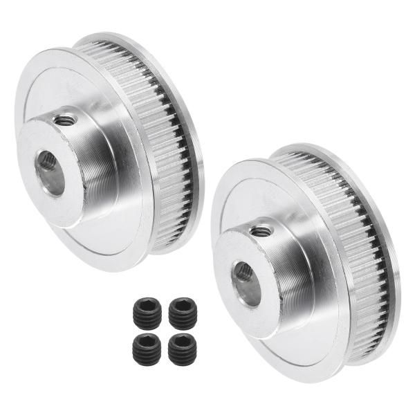 uxcell タイミングプーリーホイール 60歯 ボア径8mm タイミングプーリー アルミ同期ホイール 3Dプリンターベルト用 CNCマシン用 2個