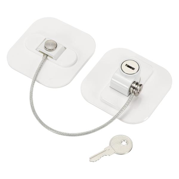 uxcell 粘性冷蔵庫ロック ドアロック 鍵 180mmワイヤロープ長さ