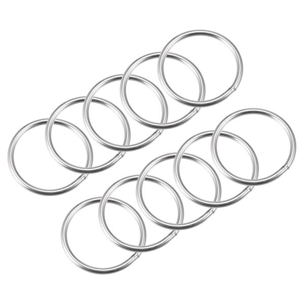 uxcell 溶接Oリング 304 ステンレス鋼 外径50mm 厚さ4mm シルバートーン 20個入り