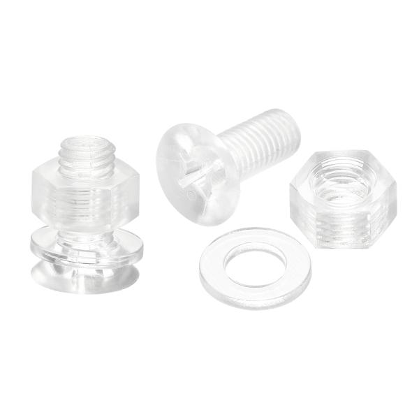 uxcell M8 x 20mm プラス小ネジ ナット ナットと平ワッシャー付き