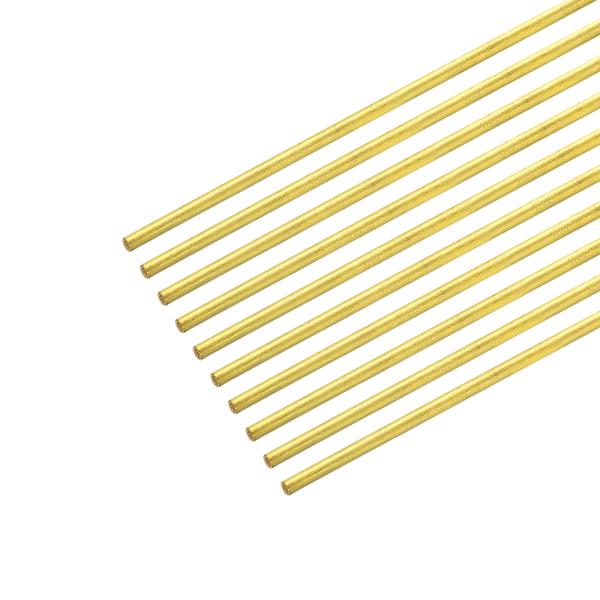 uxcell ブラスロッド ブラスソリッドラウンドロッド 直径1.5mm 長さ350mm 旋盤バーストック RC モデル DIY クラフト用 10個