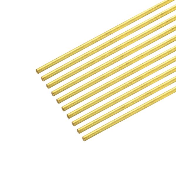 uxcell ブラスロッド ブラスソリッドラウンドロッド 直径1.8mm 長さ350mm 旋盤バーストック RC モデル DIY クラフト用 10個