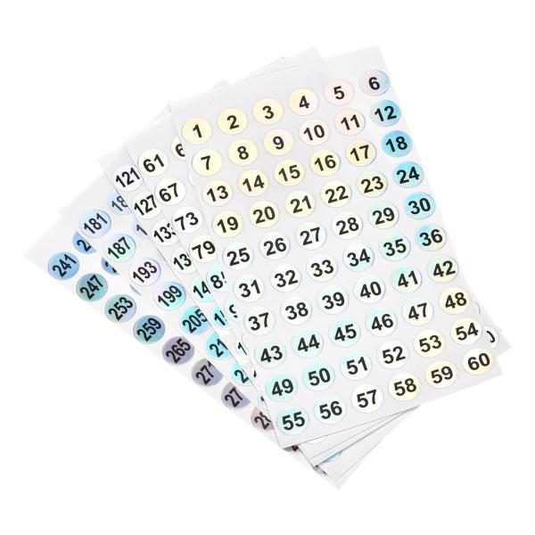 uxcell 番号ステッカー 1-300 ラウンド番号ラベル 反射ステッカー 番号ソート用 24シート