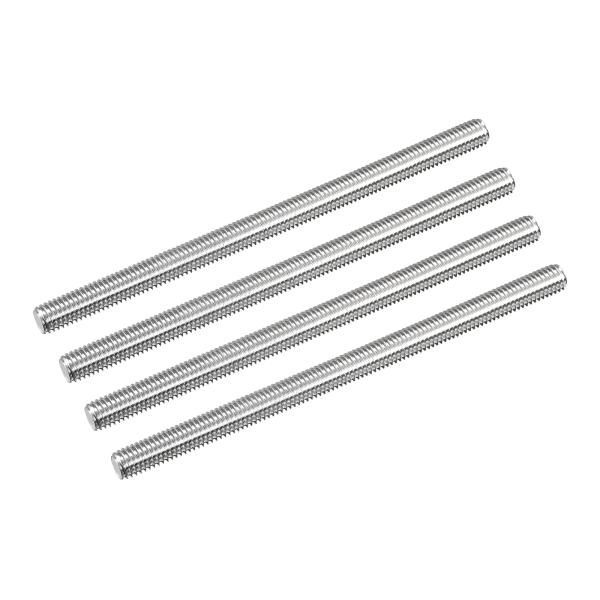 uxcell 全ねじロッド 右ねじロッド 棒スタッド 304ステンレス鋼 M8 x 130mm 1.25mmねじピッチ 4本