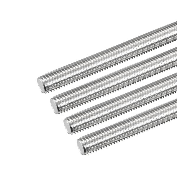 uxcell 全ねじロッド 右ねじロッド 棒スタッド 304ステンレス鋼 M12 x 200mm 1.75mmねじピッチ 4本