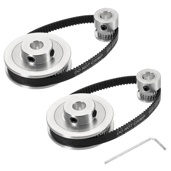 uxcell タイミングプーリー 20&60歯 8 mmボア シンクロホイール ベルトとレンチ付き 3Dプリンター、CNCマシン用